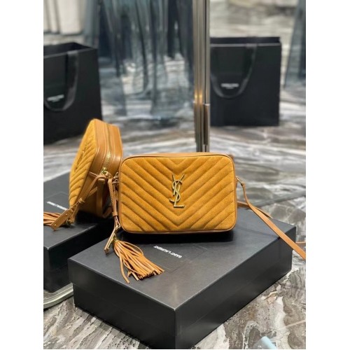 Yves Saint Laurent LOU KAMERATASCHE AUS GESTEPPTEM WILDLEDER UND GLATTLEDER 520534 braun