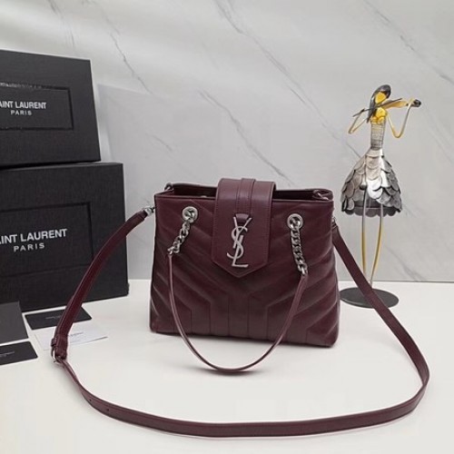 Yves Saint Laurent LOULOU Original Leder Tragetasche 502717 Wein