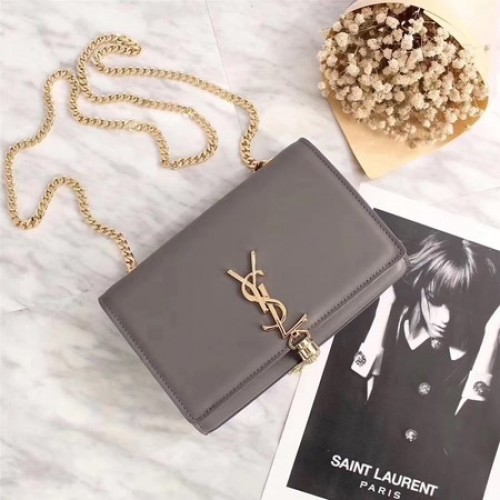 Yves Saint Laurent Umhängetasche aus Leder Y311227 Grau