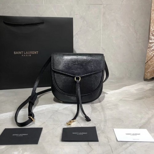 Yves Saint Laurent Umhängetasche aus Eidechsenleder Y551559 Schwarz
