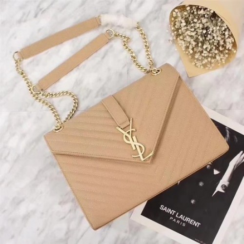 Yves Saint Laurent MONOGRAM Cannage Patterns Umhängetasche 26588 Apricot