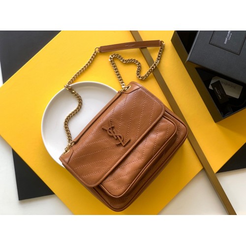 Yves Saint Laurent Medium Niki Kettentasche 498894 Braun