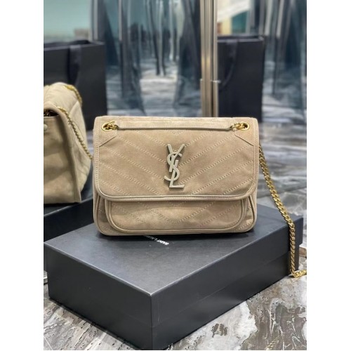 Yves Saint Laurent NIKI BABY AUS GESTEPPTEM WILDLEDER 498894 BEIGE