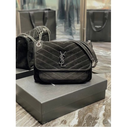 Yves Saint Laurent NIKI BABY AUS GESTEPPTEM WILDLEDER 498894 schwarz