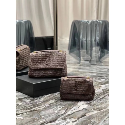 Yves Saint Laurent Niki Webtasche Y30261 Dunkelbraun