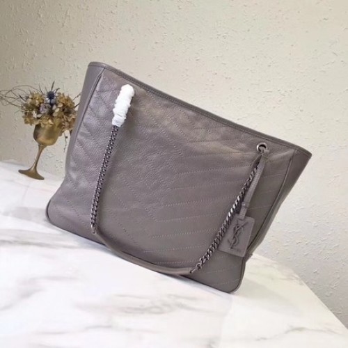 Yves Saint Laurent Original Kalbsleder NIKI EINKAUFSTASCHE 5569 grau