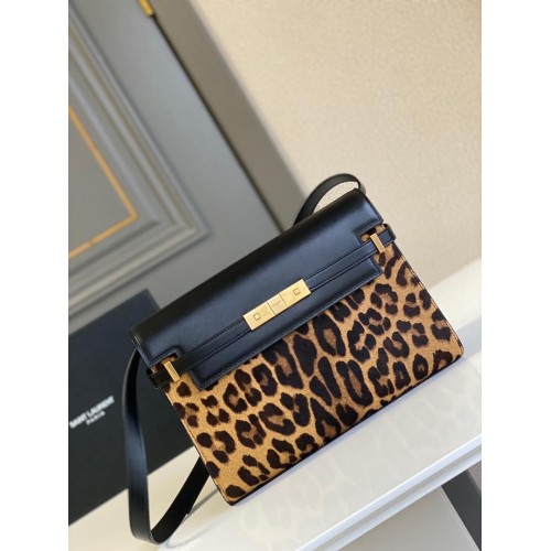 Yves Saint Laurent Original Leopard Leder Y23698 Schwarz