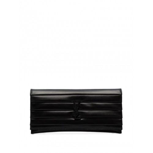 Yves Saint Laurent Original Clutch aus Leder Y593168 Schwarz