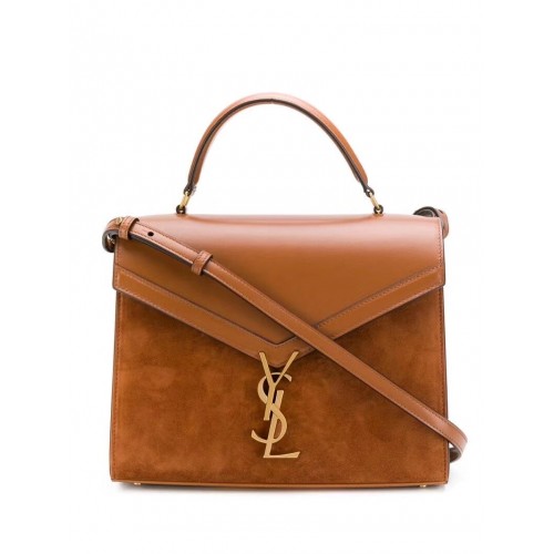 CASSANDRA MITTLERE GRIFFTASCHE AUS GLATTLEDER UND WILDLEDER Y578001 Braun