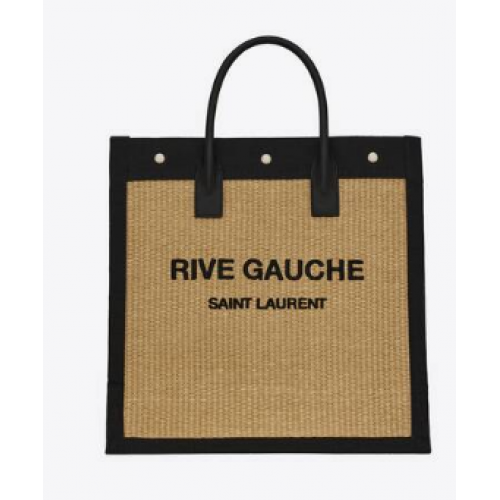 Yves Saint Laurent RIVE GAUCHE N/S EINKAUFSTASCHE AUS BAUMWOLLE 9E1070 Beige