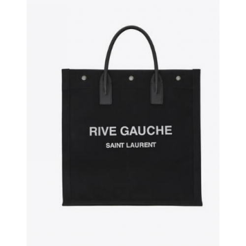Yves Saint Laurent RIVE GAUCHE N/S EINKAUFSTASCHE AUS BAUMWOLLE 9E1070 schwarz