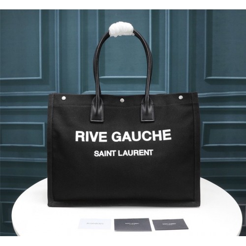 Yves Saint Laurent Rive Gauche Tote Einkaufstasche 59929 Schwarz