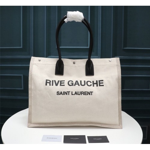 Yves Saint Laurent Rive Gauche Tote Einkaufstasche 59929 Weiß