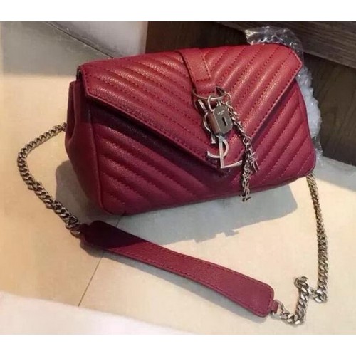 Yves Saint Laurent Small Classic Monograme Flap Bag Y20167 Burgund