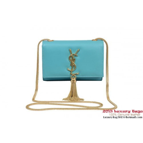 Yves Saint Laurent Kleine Umhängetasche mit Monogramm 1834B Blau