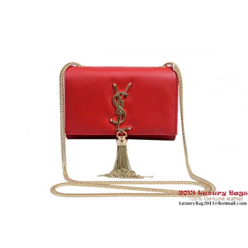 Yves Saint Laurent Kleine Umhängetasche mit Monogramm 1834B Rot