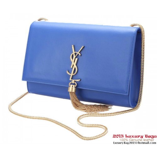 Yves Saint Laurent Kleine Umhängetasche mit Monogramm Y042 Blau