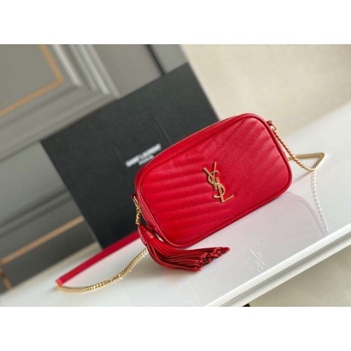 Yves Saint Laurent VINTAGE KAMERATASCHE AUS Kalbsleder 6125791 rot