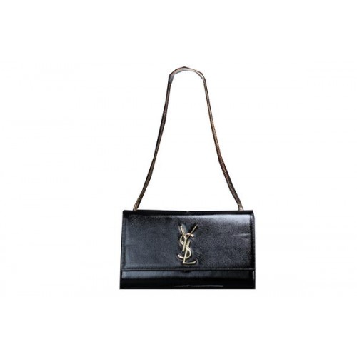Yves Saint Laurent Mini-Umhängetasche mit Cannage-Muster und Monogramm Y009 Schwarz