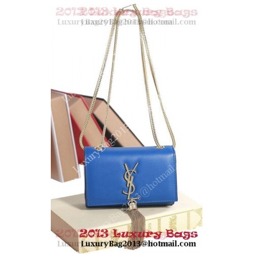 Yves Saint Laurent Mini Monogramm Umhängetasche 5478 Blau