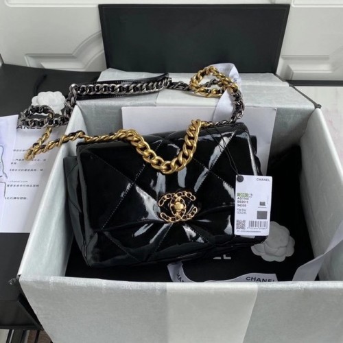 Chanel 19 Überschlagtasche AS1160 Schwarz