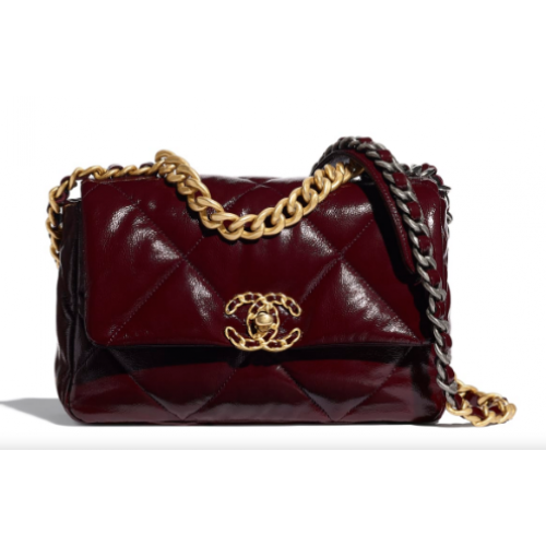 Chanel 19 Überschlagtasche AS1160 Burgund
