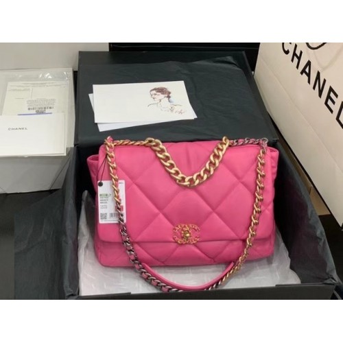 Chanel 19 große Überschlagtasche AS1162 Rose