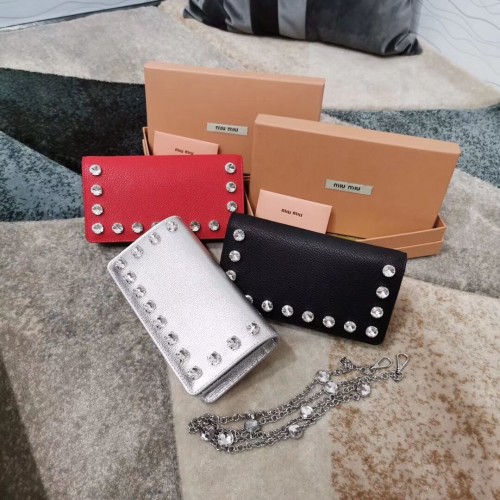 miu miu Matelasse Nappaleder Clutch 5DH044 rot